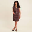 Robe droite zippée marron femme