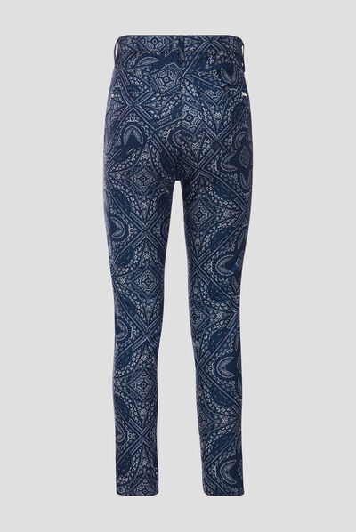Pantalon ajusté bleu foncé femme