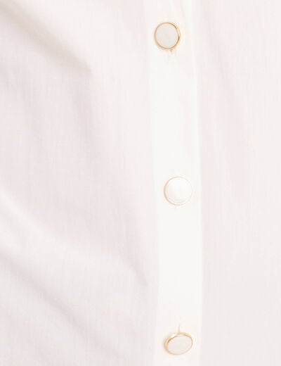 Chemise ample manches longues ecru femme