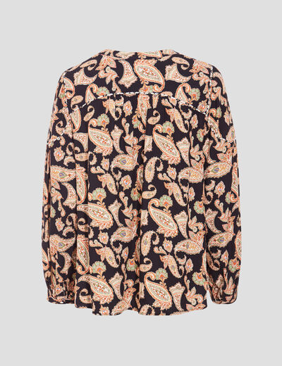 Blouse manches longues noir femme
