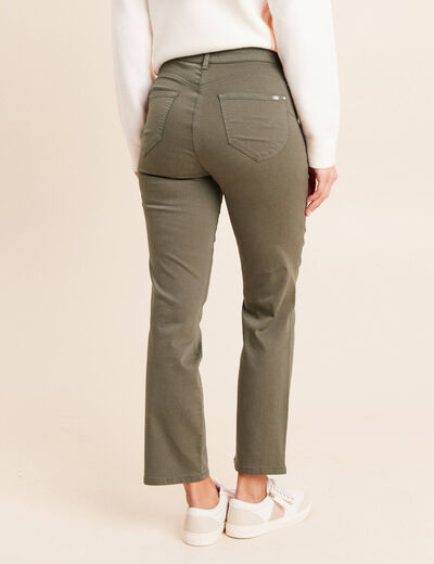 Pantalon magique Le L&eacute;ger coupe droite vert kaki femme