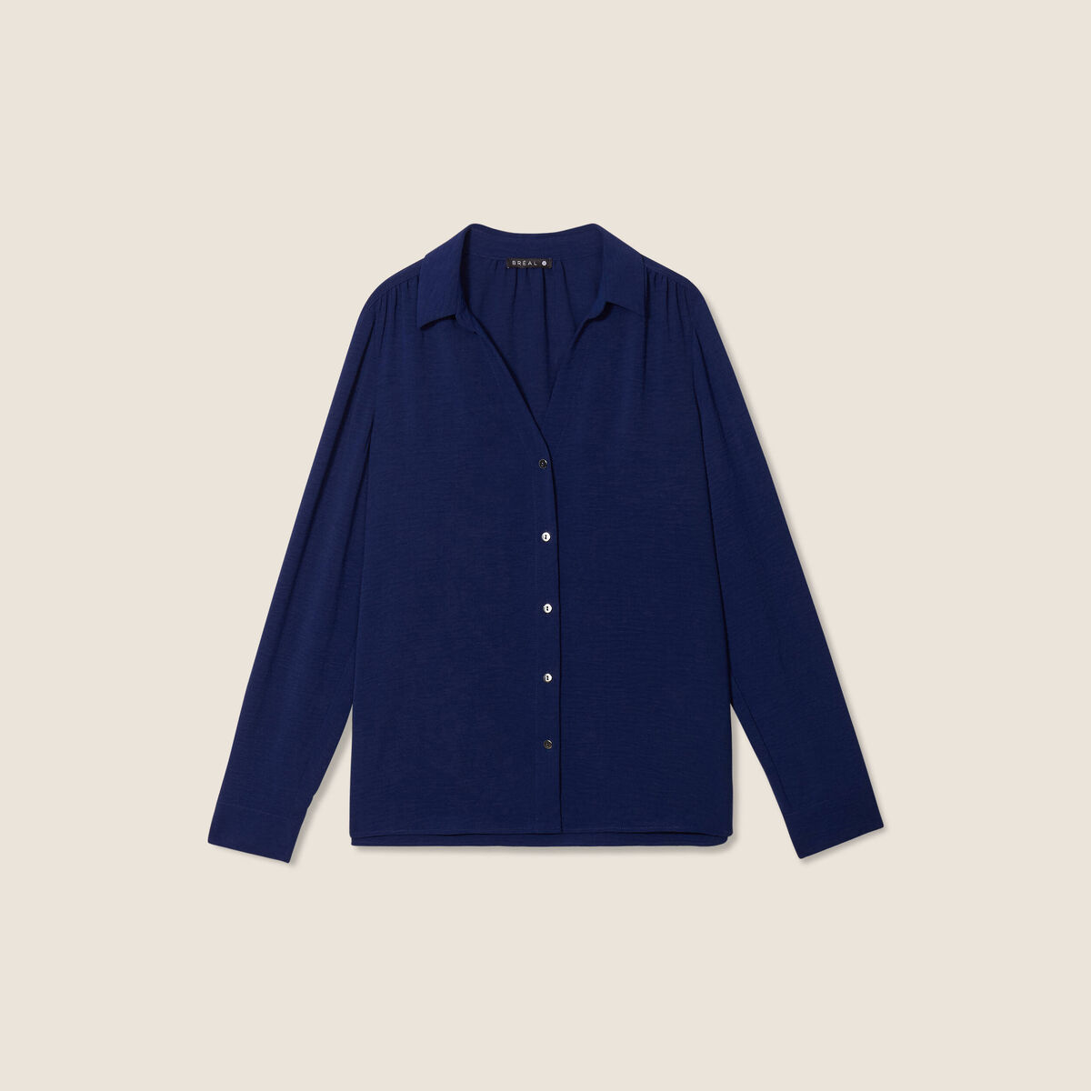 Chemise à manches longues bleu marine femme