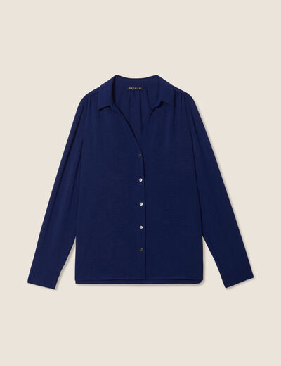 Chemise à manches longues bleu marine femme