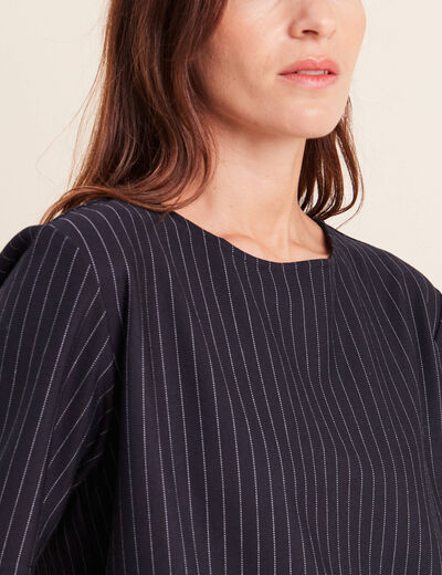 T-shirt droit col rond manches courtes bleu femme