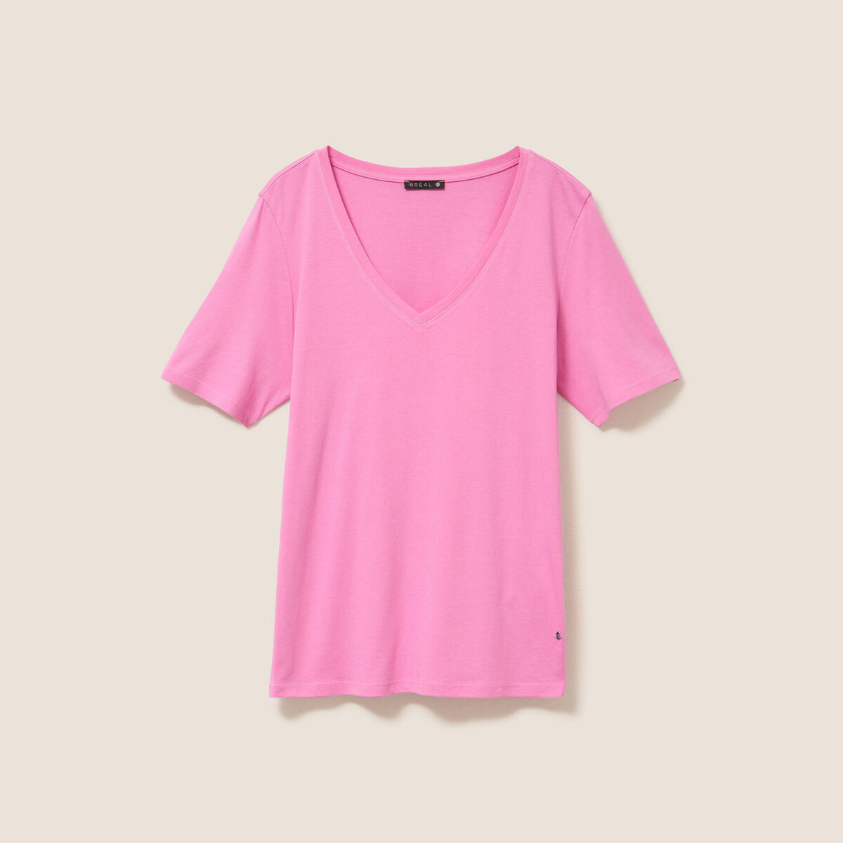 T-shirt manches courtes rose fushia femme