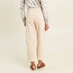 Pantalon barrel 7/8&egrave;me en velours sable femme