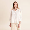 Chemise ample manches 3/4 col chemise ecru femme