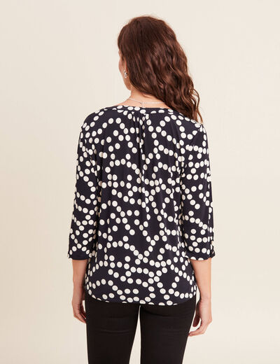 Blouse manches 3/4 noir femme