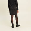Jupe trap&egrave;ze courte aspect daim noir femme