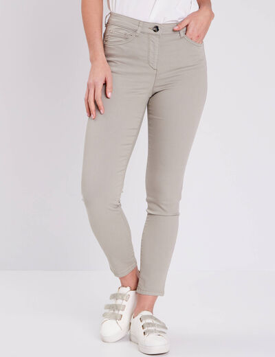 Pantalon léger taille standard 7/8ème vert clair femme