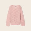 Pull manches longues ajour&eacute; vieux rose femme