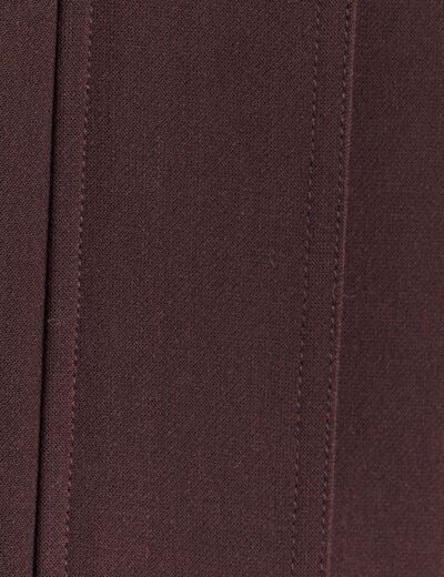 Veste ample courte col montant marron fonc&eacute; femme
