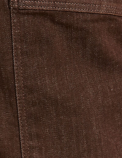 Jean large à coulisse marron foncé femme