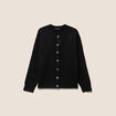 Gilet droit mi-long col rond noir femme