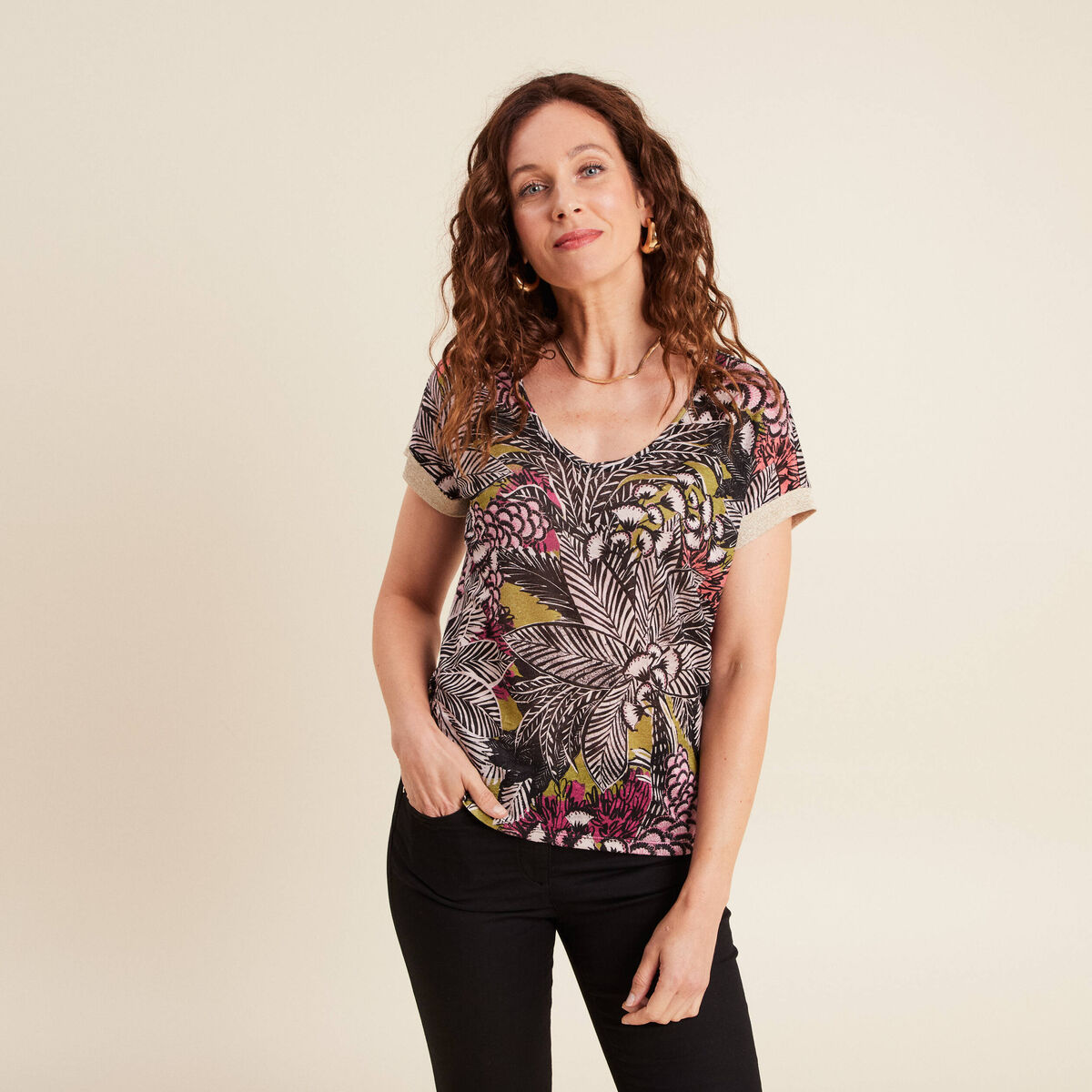 T-shirt manches courtes vert femme