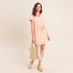 Polo droit col chemise manches courtes orange abricot femme