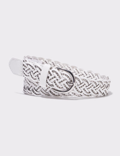 Ceinture tressée ecru femme