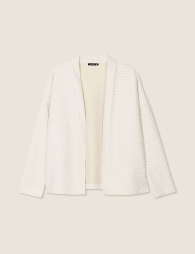 Veste matelassée col châle ecru femme