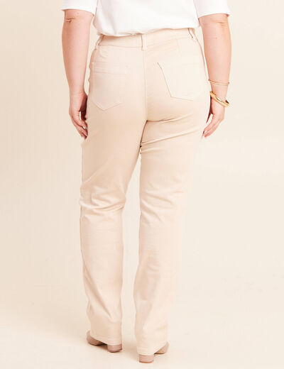 Pantalon coupe mom long ivoire femme