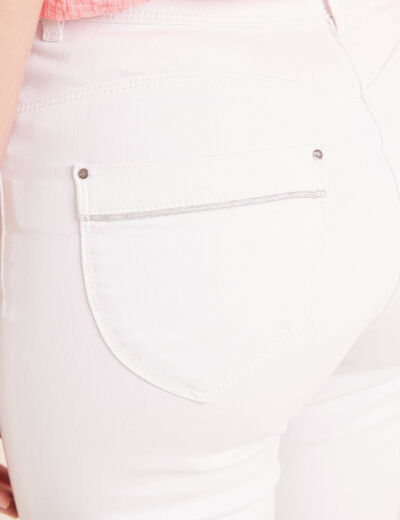 Jean coupe droite 7/8&egrave;me blanc femme