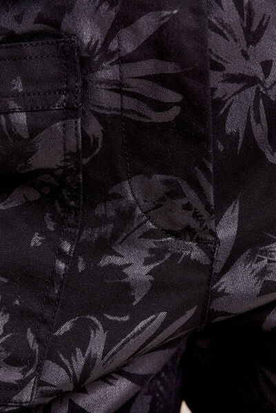Pantalon paperbag enduit noir femme