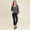 Blouse manches 3/4 vert kaki femme