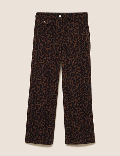 Pantalon taille haute marron femme