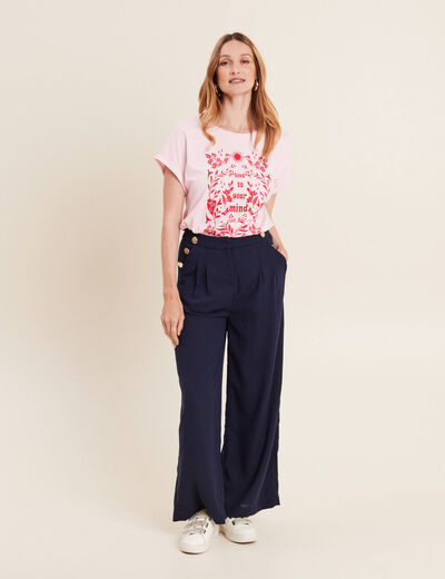 T-shirt manches courtes rose femme
