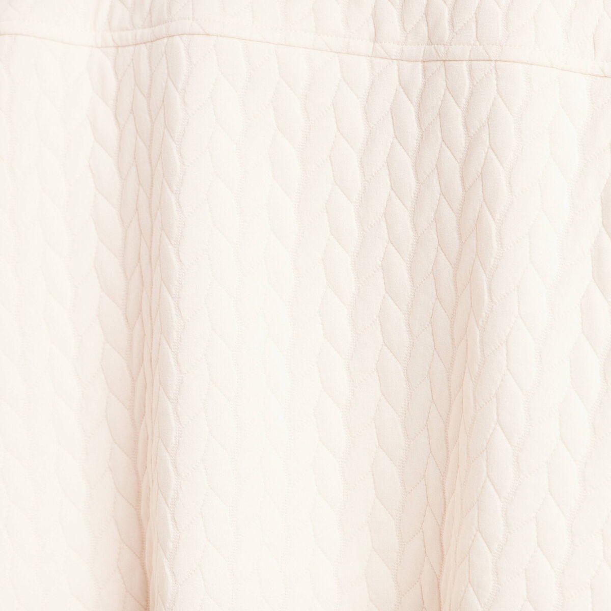 Veste col rond manches courtes doubl&eacute;e ecru femme