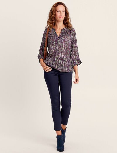 Blouse manches 3/4 multicolore femme