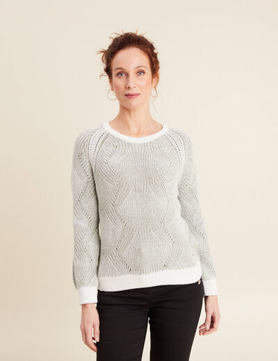 Pull manches longues vert femme
