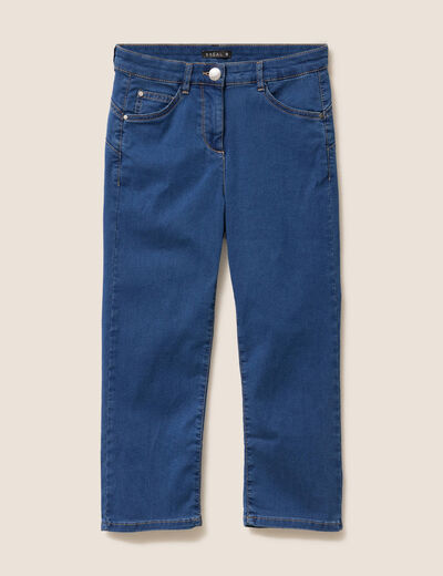 Pantacourt magique Le L&eacute;ger coupe droite denim double stone femme