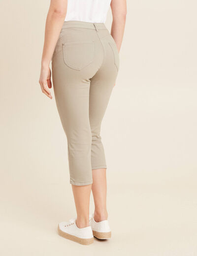 Pantacourt droit taille standard vert clair femme