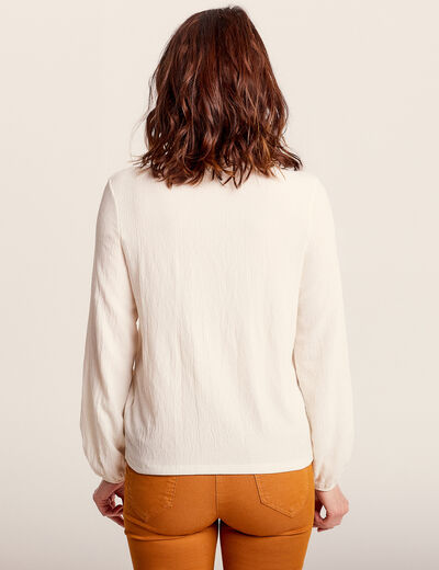 T-shirt manches longues ivoire femme