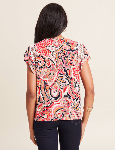 T-shirt manches courtes multicolore femme