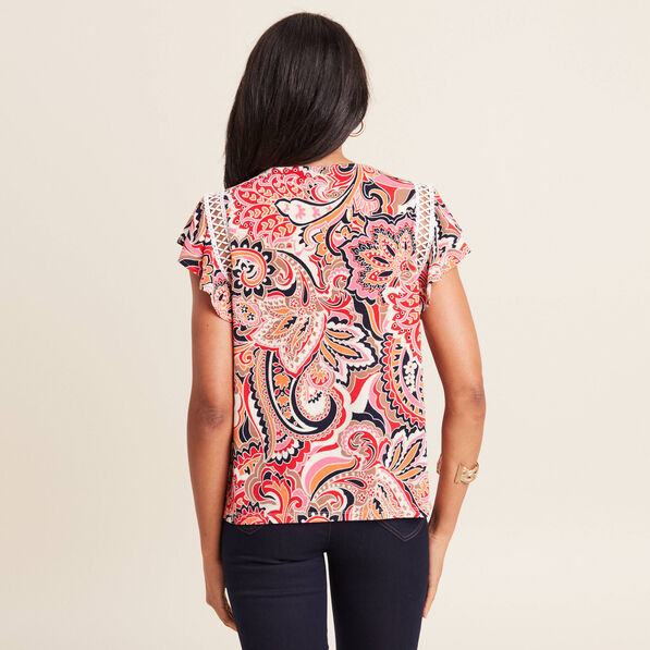 T-shirt manches courtes multicolore femme