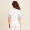 T-shirt manches courtes brodé blanc femme