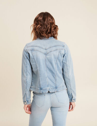 Blouson en jean denim baby bleu femme