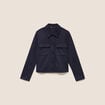Veste doubl&eacute;e bleu fonc&eacute; femme