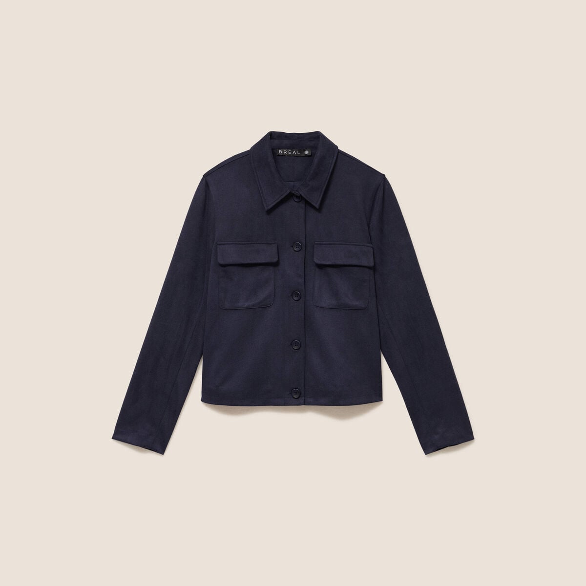 Veste doubl&eacute;e bleu fonc&eacute; femme