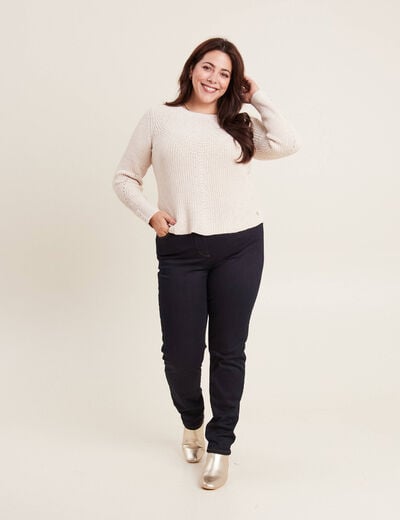 Pull manches longues creme femme