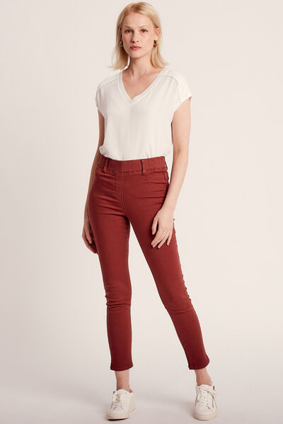 Tregging taille standard marron cognac femme