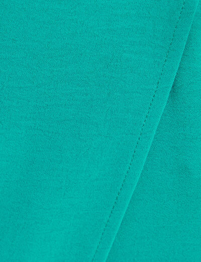Pantalon coupe large avec pan vert &eacute;meraude femme
