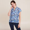 Chemise manches courtes bleu femme