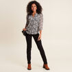 Blouse manches 3/4 noir femme