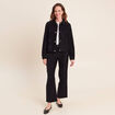 Jean taille haute en velours denim brut femme