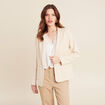 Veste tailleur cintr&eacute;e ecru femme