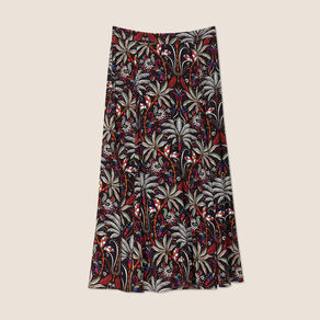 Jupe longue évasée noir femme