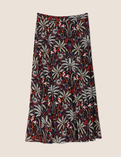 Jupe longue évasée noir femme