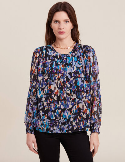 Blouse manches longues bleu femme